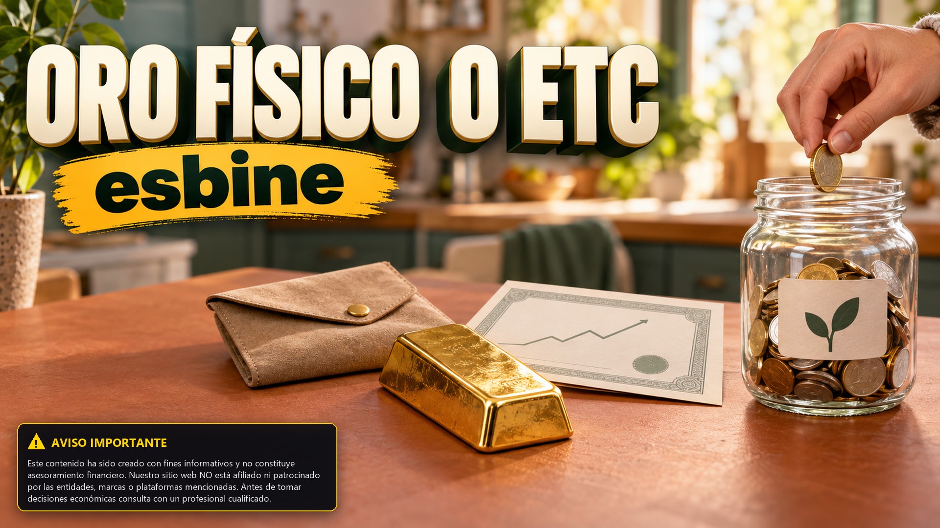 Cómo invertir en oro en 2026: diferencias entre oro físico y ETC, costes de compra y riesgos
